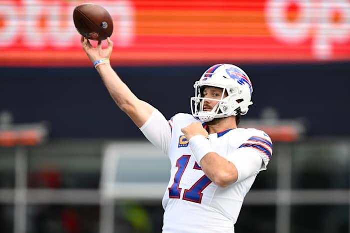 Allen makes a throw during a loss to the New England Patriots on Oct. 22.